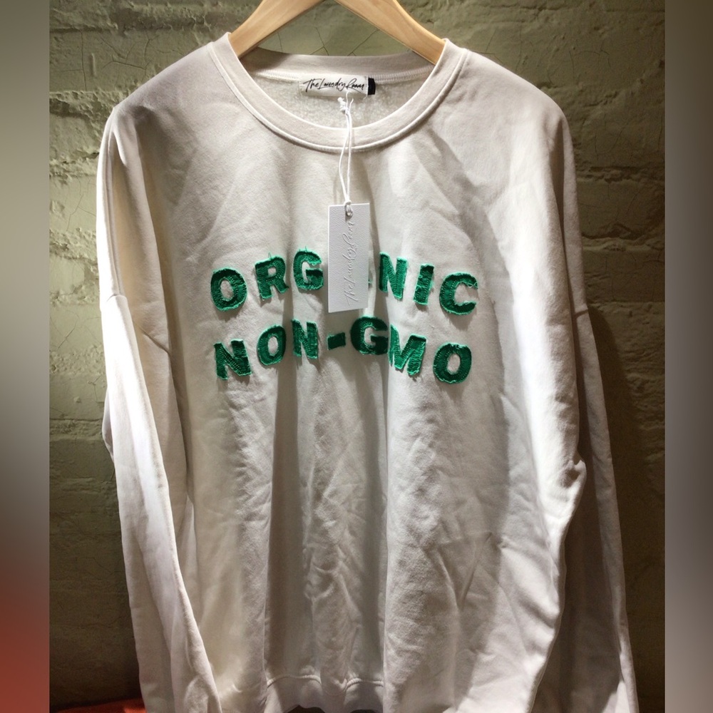 NEW! Rare The Laundry Room Organic Non-GMO White Crewneck sweatshirt